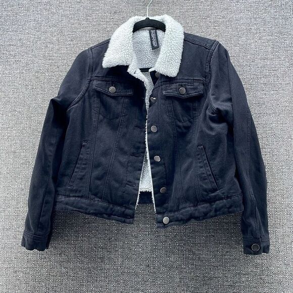 Trucker Jacket Womans Medium Black Similar 2 Lorelei Gilmore‎ - Picture 1 of 11